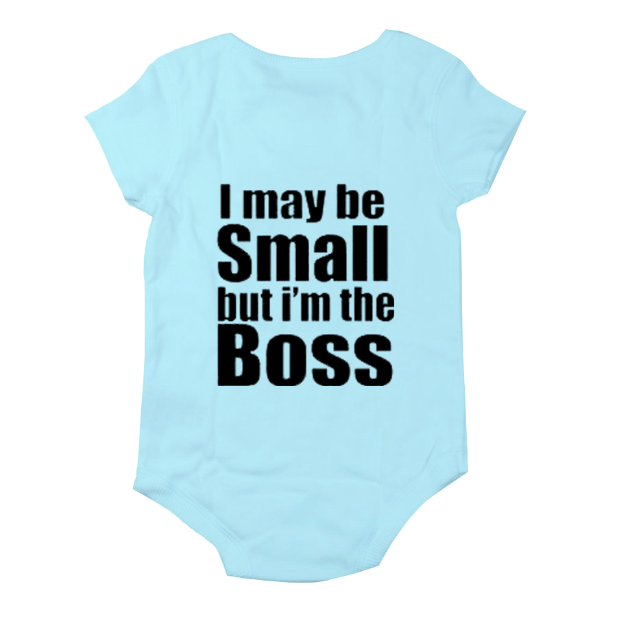 » I MAY BE SMALL BUT IM THE BOSS FUNNY Baby Grow Vests