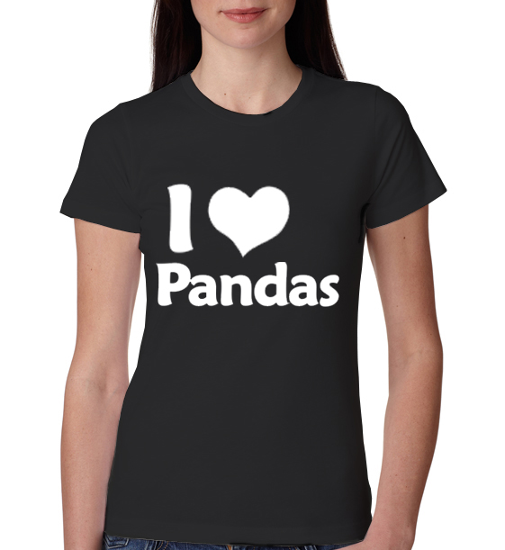 I Love Pandas Womens T Shirt 